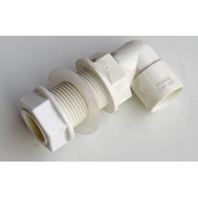 White overflow bent tank connector